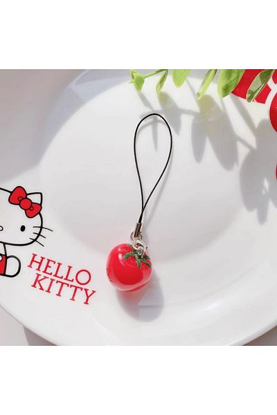 Choice B Acrylic Tomato Keychain Adorable Strawberry Bag Keyring Fruit Pendant