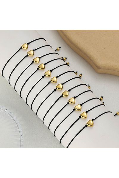 Choice Light Yellow Gold Color 12 Bohemian handmade dwarf simple couple bracelets