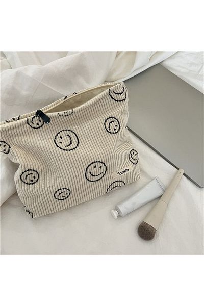 Choice Beige Makeup Bag Travel Toiletry Bag Cute Makeup Brushes Bag Cosmetic Bags for Women Zipper Makeup B