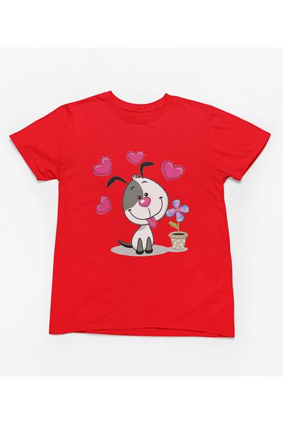 MAGORS Stil-X Cute Dog Printed Crew Neck 100% Cotton Girl's Tshirt White,Yellow,Red,Black