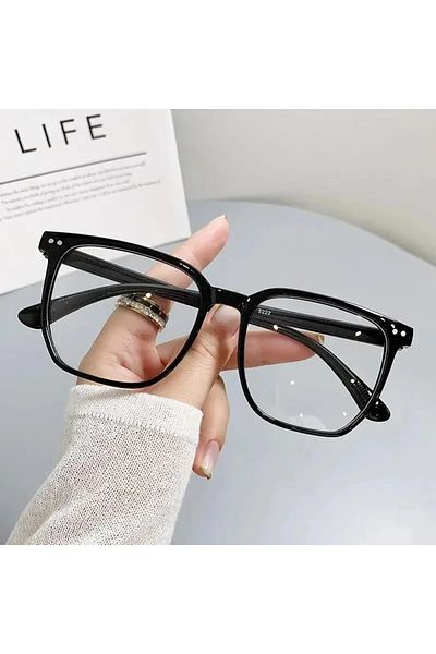 Choice black Anti-blue Light Glasses for Women with Regular Eyeglass Frame Finished Retro Flat Light Frame