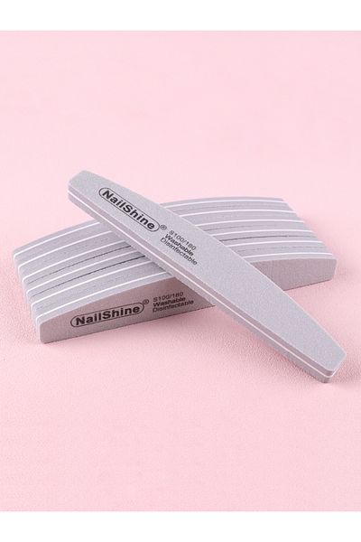 Choice Light Grey 60Pcs Nail Files Sponge 100/180 Grit Moon Design Buffer Block Double Side Files For Finge