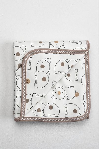 elite by seba Water Green Unisex Baby Blanket with Teddy Bear 100% Cotton