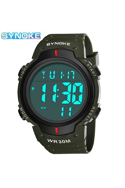Choice army green SYNOKE Outdoor Sport Watch 30M Waterproof Digital Men Fashion MultiFunction Waterproof Di