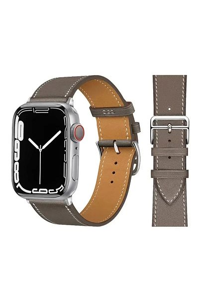 Choice S10-42 41 40 38mm Gray 10 Leather Watch band for Apple Watch Straps 46mm 44mm 41mm 45mm 38-42mm 40mm