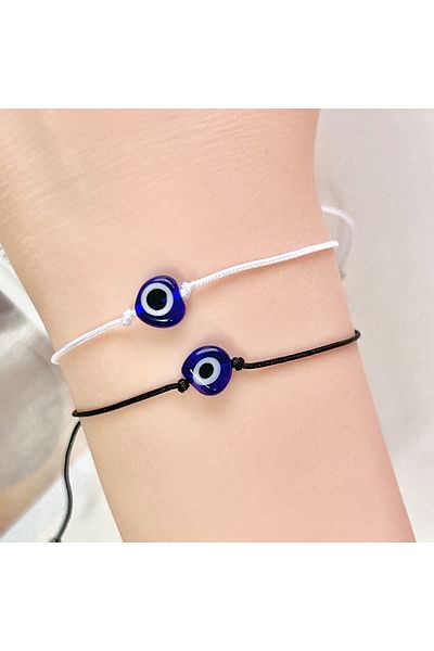 Choice evil eye 12PCS Resin Devil's Eye Fashion Simple Color Rope Adjustable Woven Bracelet for lover