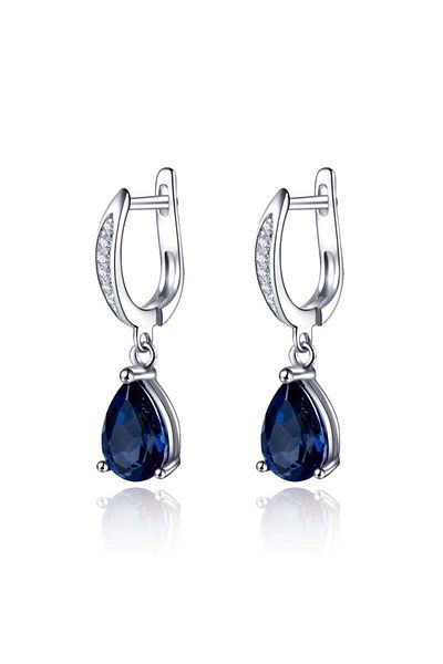Choice Blue E486 Huitan Gorgeous Water Drop Shape Blue Cubic Zirconia Drop Earrings for Women Evening Party