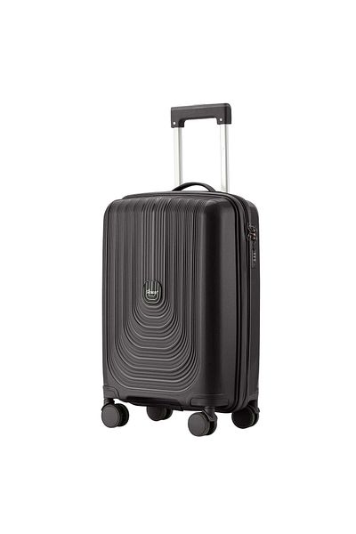 Senator Unisex Hard Case Carry On Luggage Lightweight PP Trolley Luggage |3-Digit Combination KH1009-Black