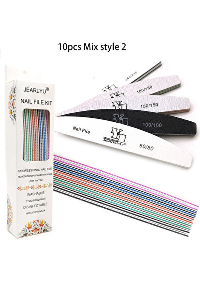 Choice مجموعة مبرد أظافر احترافية من 10 قطع Mix02، 10 قطع/صندوق، مقاس 80 و100...