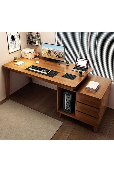 Türkiye NKX Computer and Multifunction Table Home Office Workstation with 3 Drawer Storage Rack