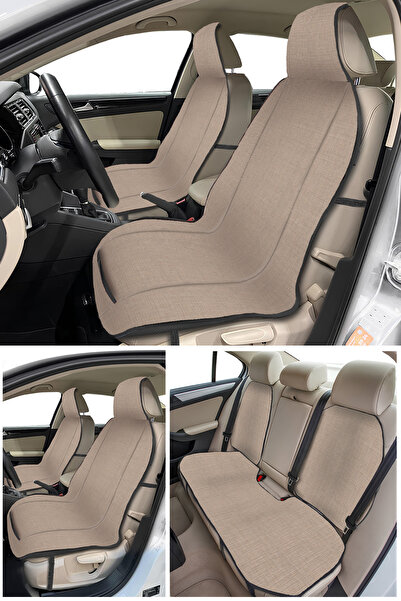 TUSBA MARKET غطاء وسادة واقٍ للمقعد الأمامي والخلفي للسيارة من الكتان |   وسا...