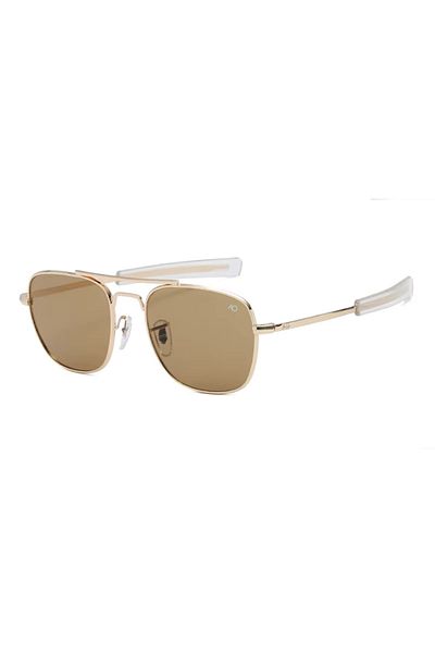Choice As Show Gold Tea Fashion American Army Military Optical AO Pilot Sunglasses For Men Women Classic Re