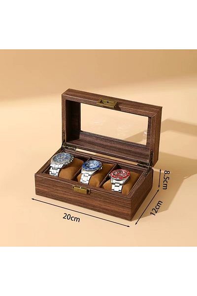 Choice 3 Posions DELESYS New Style Retro Imitation Wood Grain Leather Watch Box Creative Gift Box For Watch