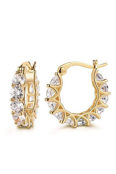 Choice Gold UILZ Classic America U Shape Earrings For Women Girls High Quality Shiny Zircon Ear Accessory O