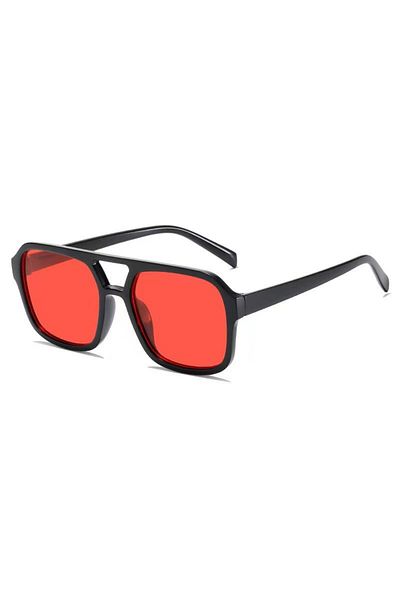 Choice Red adult style, sunglasses, square Double new beam personalized Korean version, trendy sunglasses,