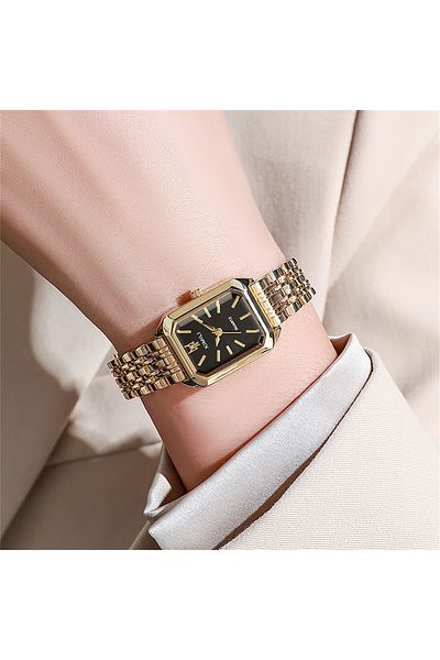 Choice black Hot Selling 2025 Fashion Women's Minimalist Square Quartz Watch Casual Sports Orange Silicone