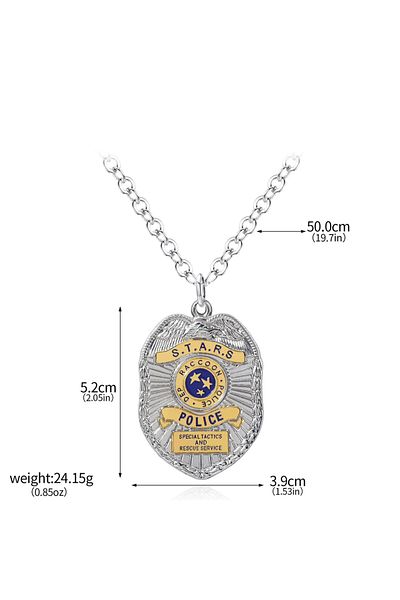 Miniso N01120 Game Movies Resident Evil Raccoon Police Brooch Keychain Department Badge Enamel Police Pin N