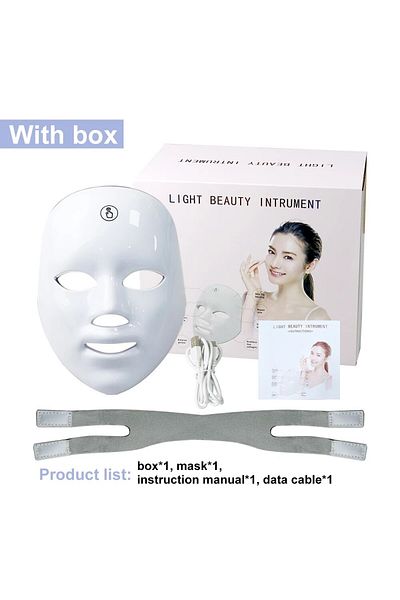 Choice Z3-426-With Box LED 7 Colors Facial Mask Photodynamic Therapy Skin Mouisture Rejuvenation Anti Acne