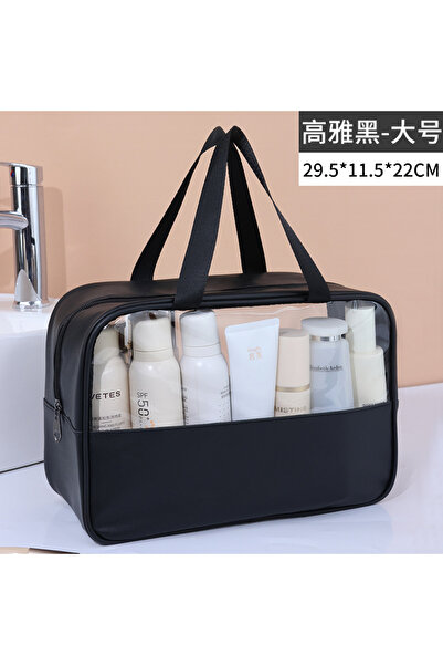 Choice حقيبة مستحضرات تجميل محمولة للسفر باللون الأسود على شكل حرف L للنساء، ...