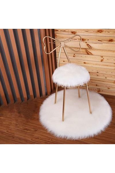 Türkiye Nordic Butterfly Vanity Chair with Back Support and Fur Padded Seat for Makeup Room and Dressing Tab