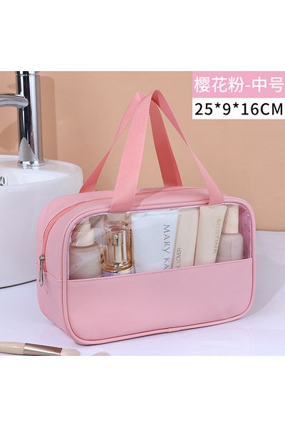 Choice pink M Portable Travel cosmetic bag Women Transparent Makeup Bag Large-Capacity Bath Wash Bags Mult