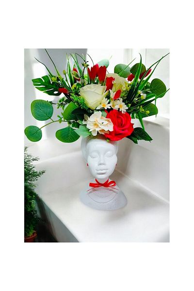 OEM Bust Vase with Floral Arrangement