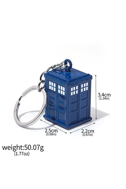 Choice K00123-02 سلسلة مفاتيح بتصميم كشك شرطة أزرق إبداعي من Tardis سلسلة مفاتيح للنساء والرجال والأطفال