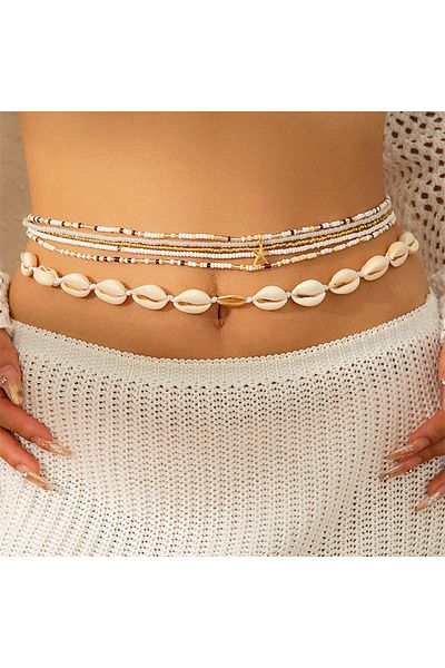 Choice Brown Color Ingemark 6Pcs Boho Starfish Pendant Waist Chain for Women Girls Summer Beach Bikini Elas