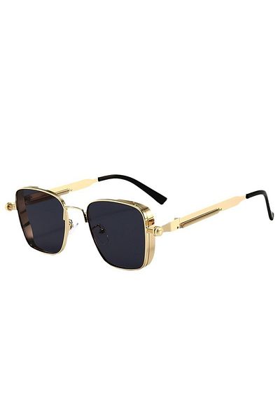 Choice Gold black New European and American retro box edging steam punk men's sunglasses with personalized
