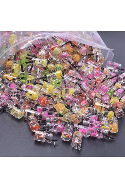 Choice 30PCS 30/50/100PCS Mixed 3D Summer Fruit Drink Bottle Charms for Jewelry Making Pendants DIY Keychai