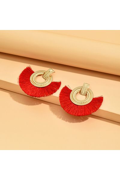 Choice PURPLE Fashion Bohemian Earrings for Women Big Tassel Dangle Blue Fringe Female Earrings Statement W
