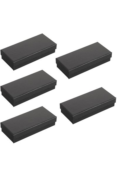 Choice Black 5pcs Rectangle Container Watch Box Travel Watches Jewelry Paper Boxes Gift Cases with Sponge G