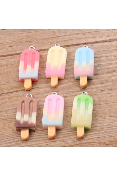 Choice Mix-small 10PCS 12X32MM Mix Gradient Color Small Ice Cream Charms Resin Simulated Food Pendant For M