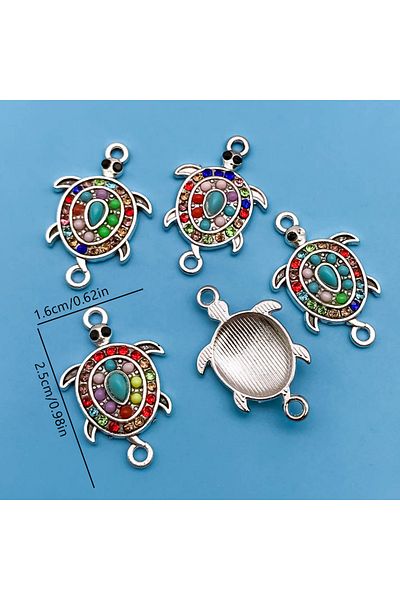 Choice 16657-Sea Turtle 5/6pcs Zinc Alloy Colorful European and American Style Small Pendants Charms Connec