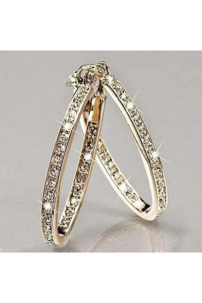 Choice E085-Gold 1 Pair Of Simple Large Hoop Earrings With Fashion Temperament, Female Personality Street M