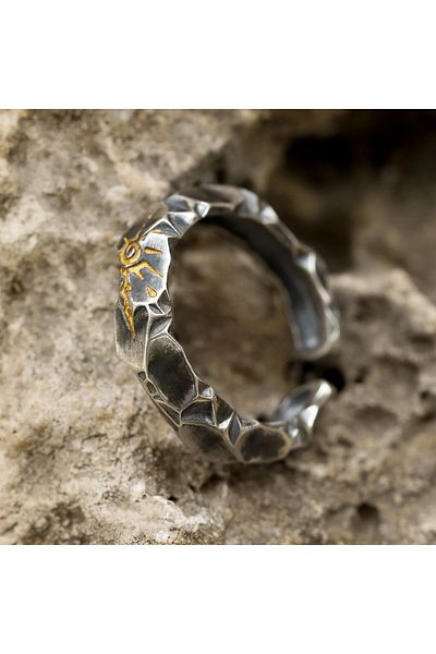 Choice Antique Silver resizable New Self-Discipline Ring Trendy Brand Male Wish Stone Unique Men and Women