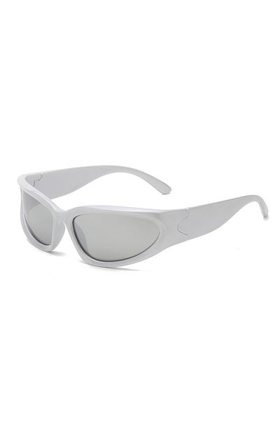 Choice pearly silver Fashion Punk Goggle Y2k Luxury Brand Sunglasses Women Wrap Around Sun Glasses 2000'S S