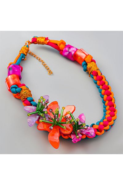 Choice Necklace Fashion Europe and America New style Resin Glass Tube Woven Earrings Ring Necklace Female B