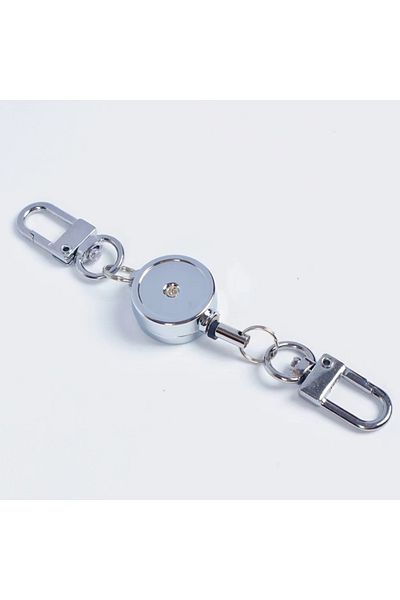 Choice Silver Retractable Badge Key Holder Holder Badge Reel Anti-theft Metal Easy-to-pull Buckle Rope Elas