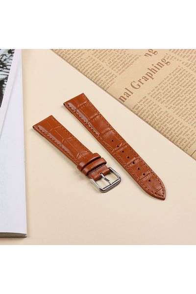 Choice 20mm LightBrown 18mm 20mm 22mm 24mm Genuine Leather Watchband Crocodile Pattern Straps Mens Replacem
