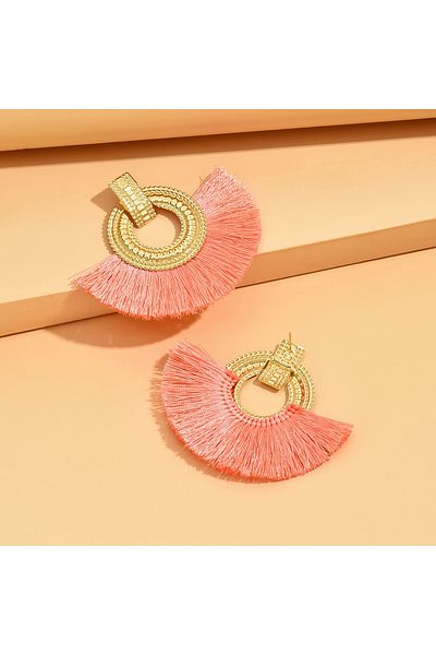 Choice Steel color Fashion Bohemian Earrings for Women Big Tassel Dangle Blue Fringe Female Earrings Statem