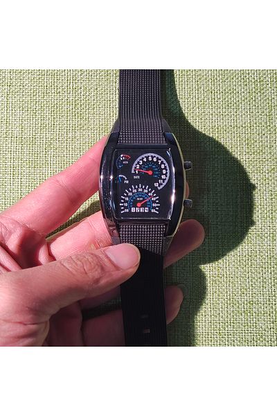 Choice Blackblack Men’s Fashion Quartz Wristwatch Sports Aviation LED Electronic Watch Fan Racing Dashboard