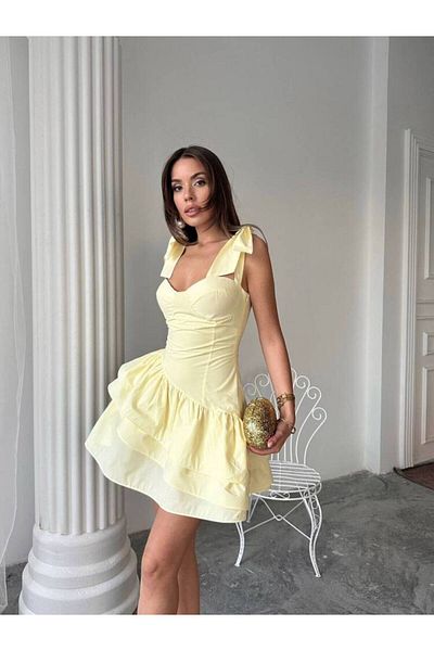 MAXMOOR Freesi̇a Mini Dress 1221 - Yellow