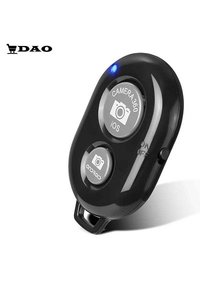 DAO Bluetooth Remote Control for Distant Phone Operation, Compatible with IOS and Android - Black