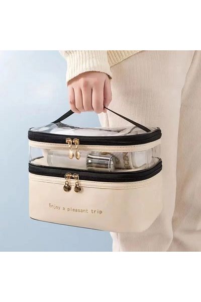 Choice Beige Rilibegan Portable Washing Bag Big Capacity Makeup Bags Waterproof Travel Storage Bag Travel H