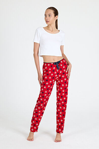 Rays Partea de pijama cu model labe roșii 4524