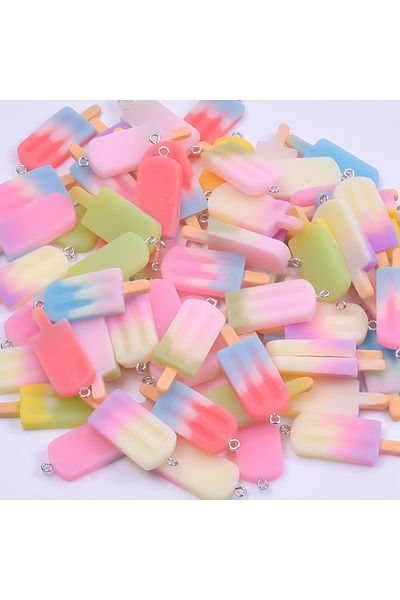 Choice 30PCS 10/30/50/100pcs/Lot Cute Summer Ice Cream Popsicle Ice Icicle Charms Pendant For Jewelry Makin