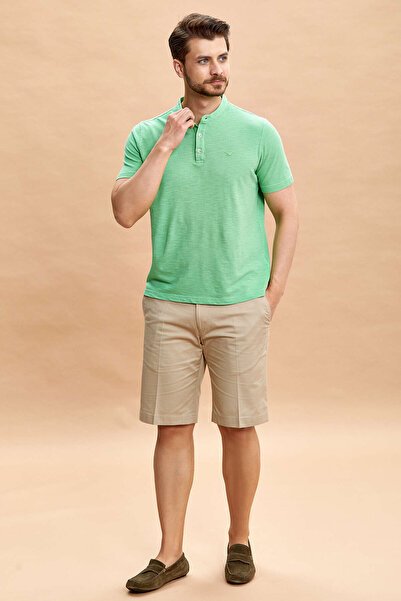 SMILE Pahoa Green Cotton Judge Collar T-Shirt