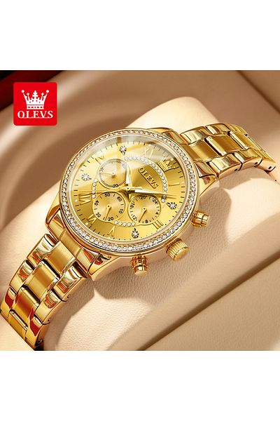 Choice Yes all gold OLEVS Women's Watches Top Brand Luxury Original Quartz Watch for Ladies Chronograph Wat