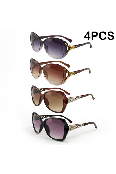 Choice C1 4PCS Fashion Oversized Sunglasses PC Female Big Frame Gradient Sun ...